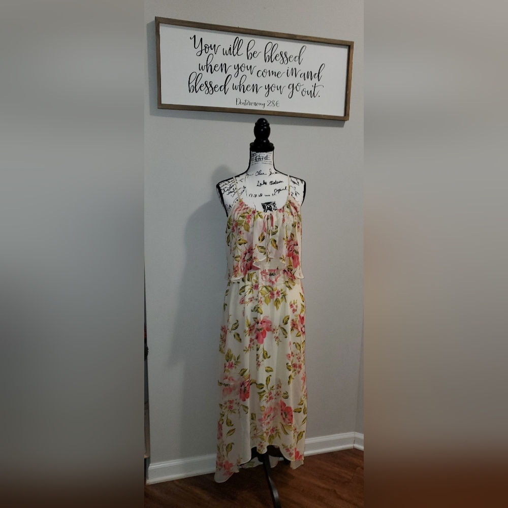 New Buckle June & Hudson Floral Hi-Lo Tropical Maxi Sundress XL (11-13)